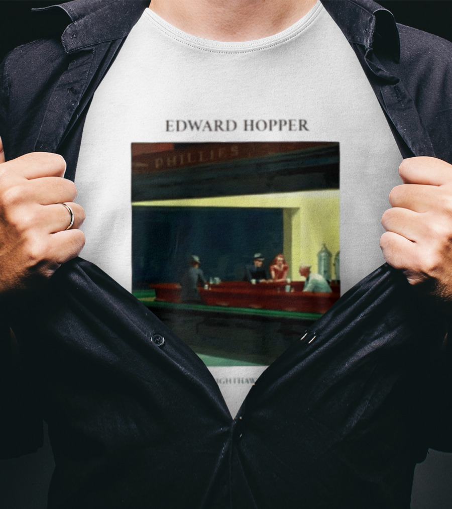 Edward Hopper Nighthawks Phillies Painting T-Shirt
