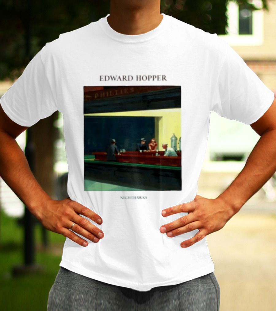Edward Hopper Nighthawks Phillies Painting T-Shirt
