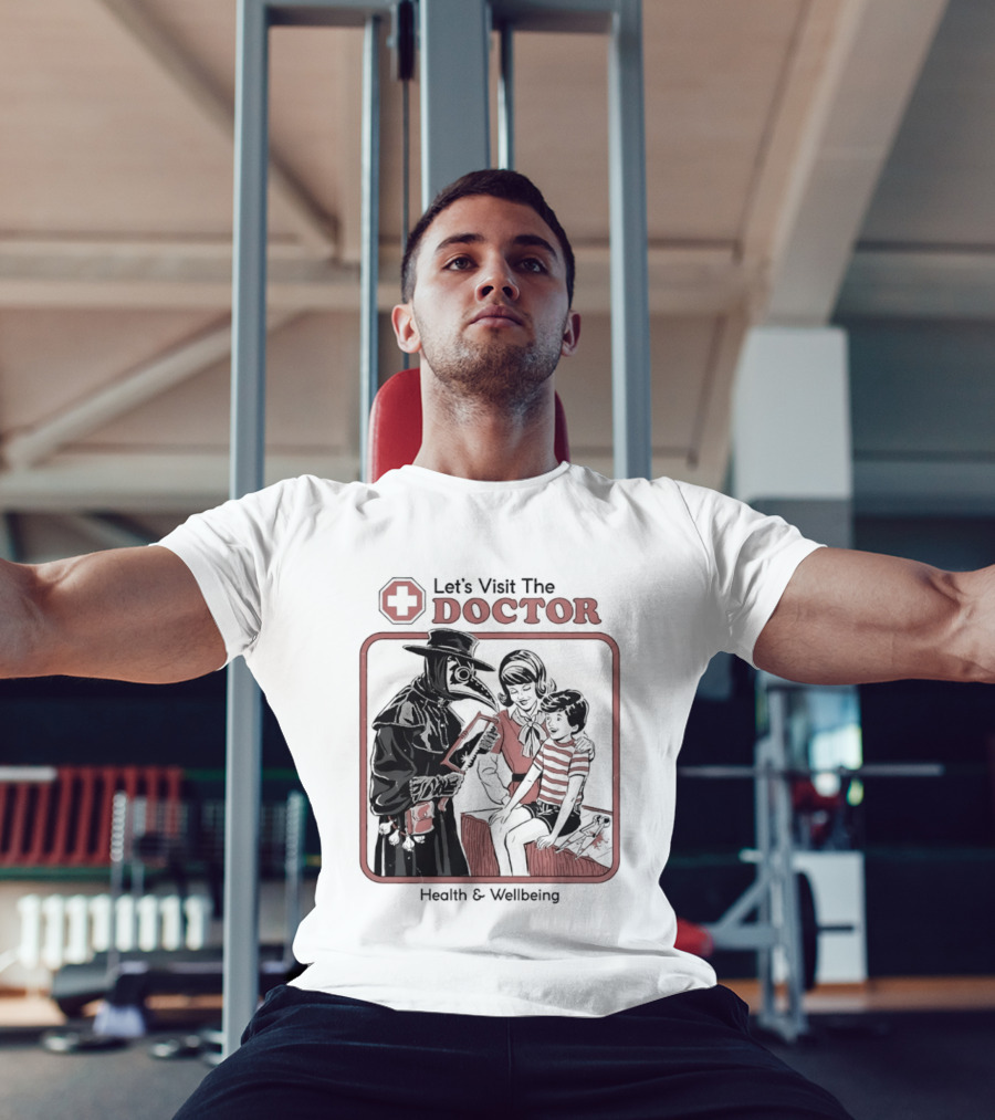 Let's Visit The Doctor Health And Wellbeing Vintage Medical Scene T-Shirt
