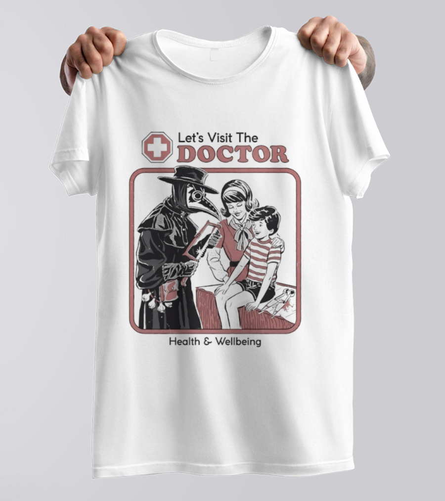 Let's Visit The Doctor Health And Wellbeing Vintage Medical Scene T-Shirt