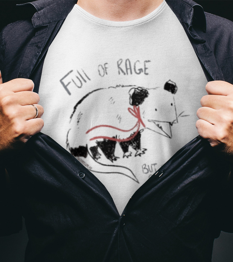Full Of Rage But Still Cute Opossum With Red Scarf T-Shirt