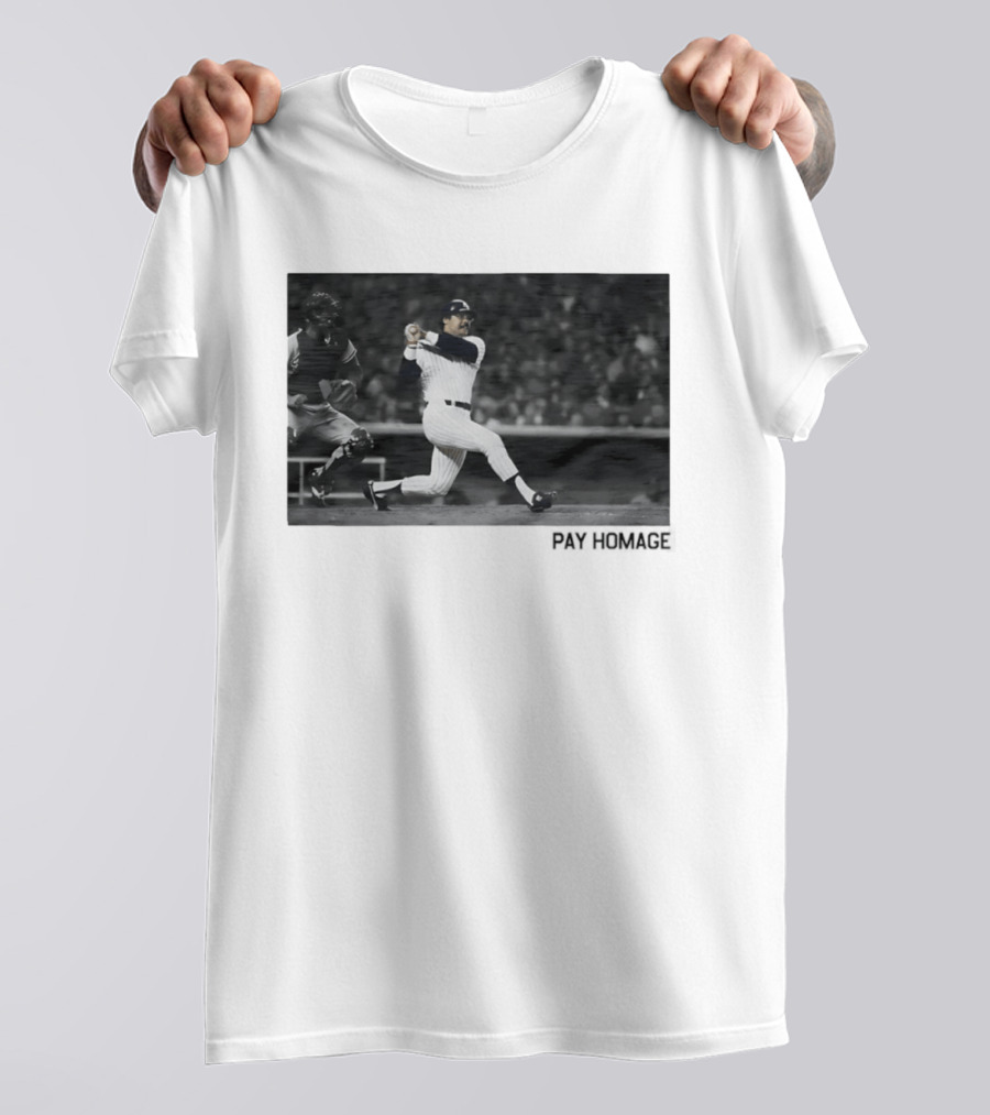 Reggie Jackson New York Yankees Baseball Pay Homage Iconic Swing Moment T-Shirt