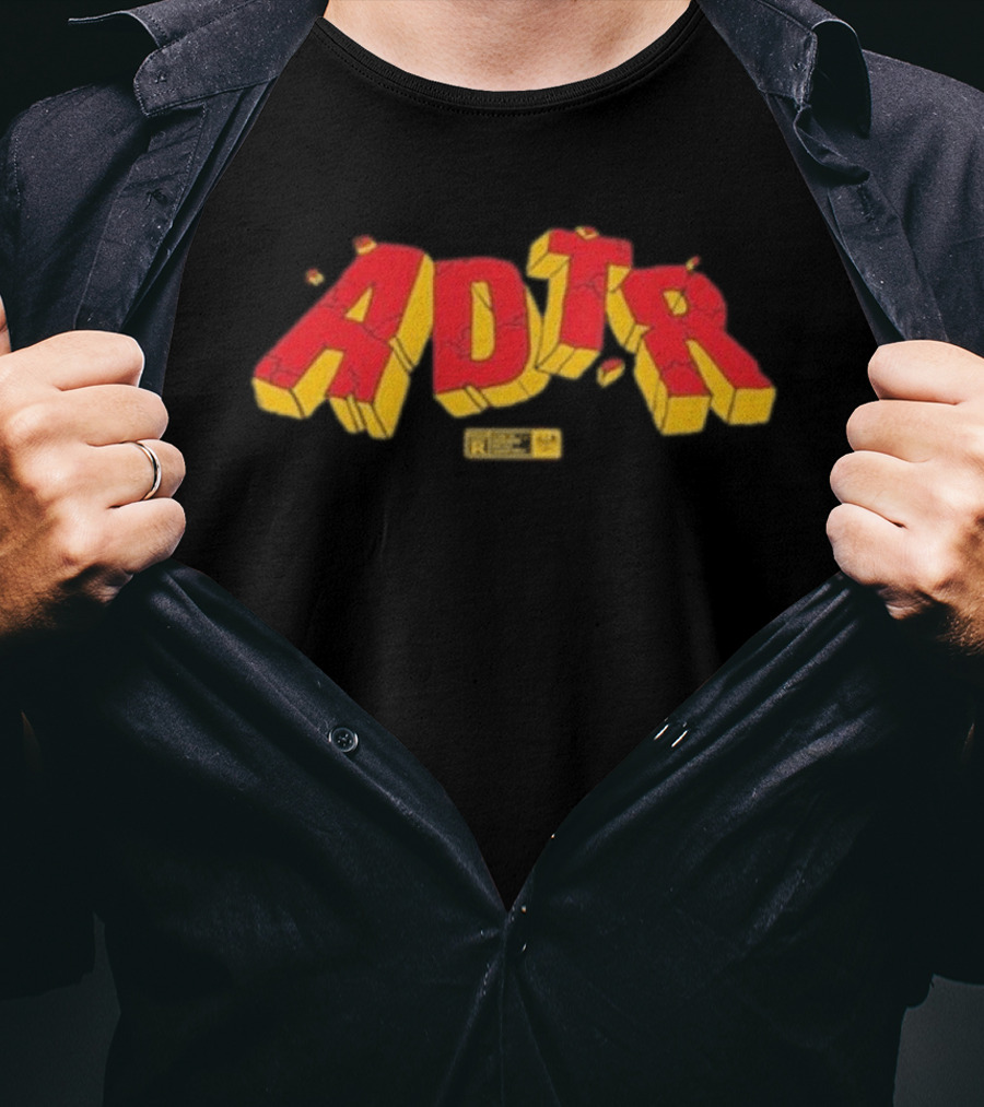 ADTR 2025 Comic Style Logo Vintage R Yellow And Red Block Letters T-Shirt