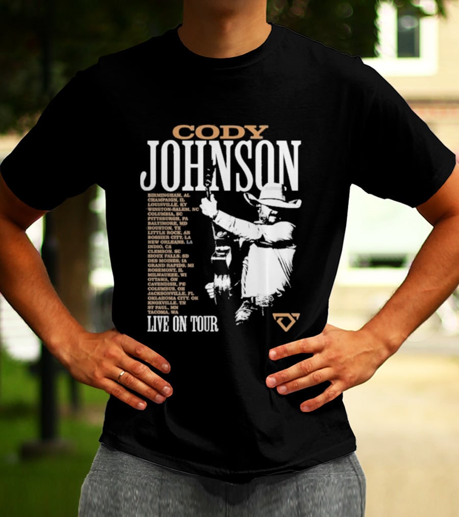Cody Johnson 2026 Tour Live On Tour Dates And Cities With Cowboy T-Shirt