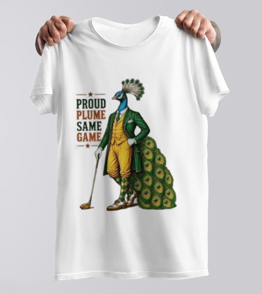 Proud Plume Same Game Peacock Golf Club Cartoon T-Shirt