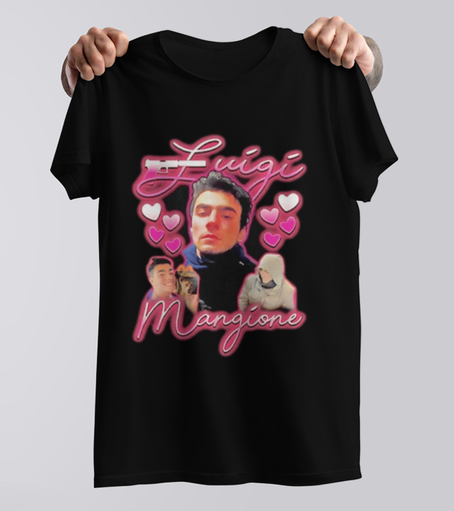 Luigi Mangione Hearts And Gun T-Shirt