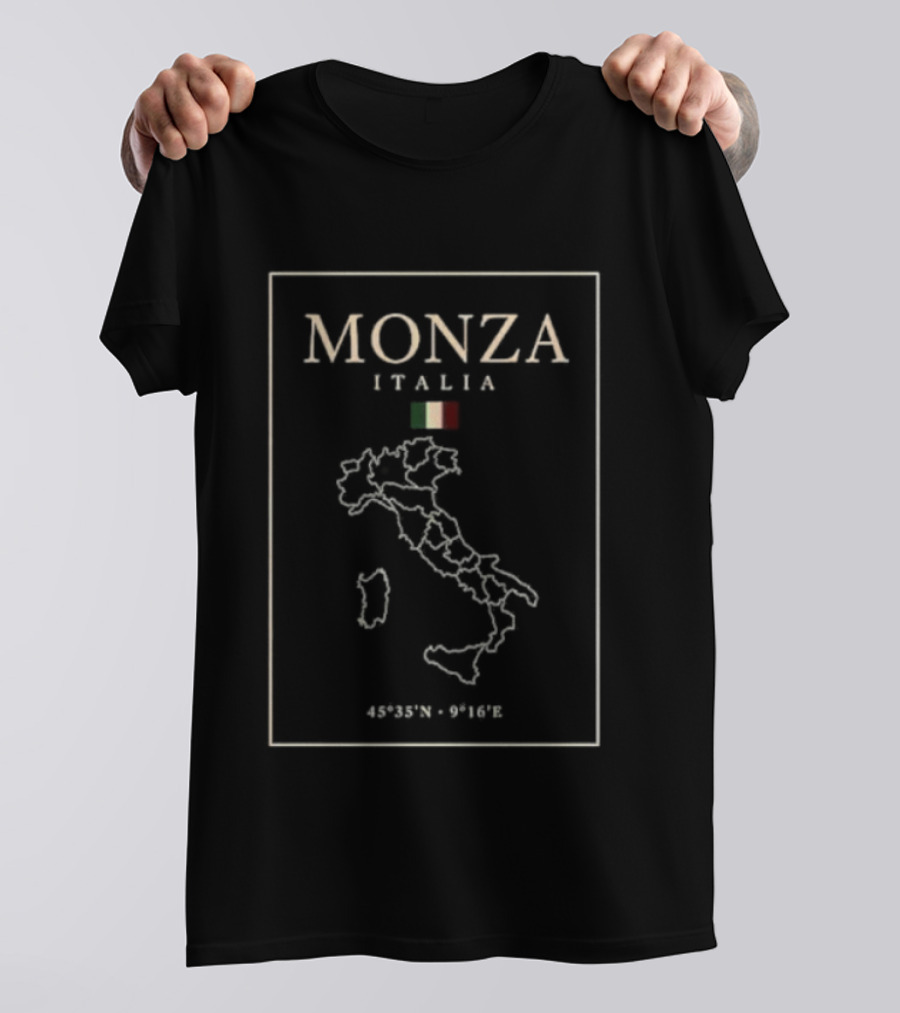 Monza Italia State Italian Flag Map T-Shirt