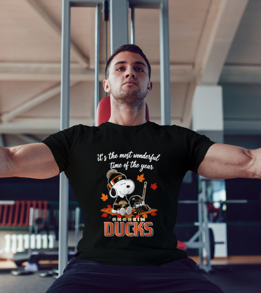 Anaheim Ducks Snoopy Halloween It's The Most Wonderful Time Of The Year 2026 T-Shirt