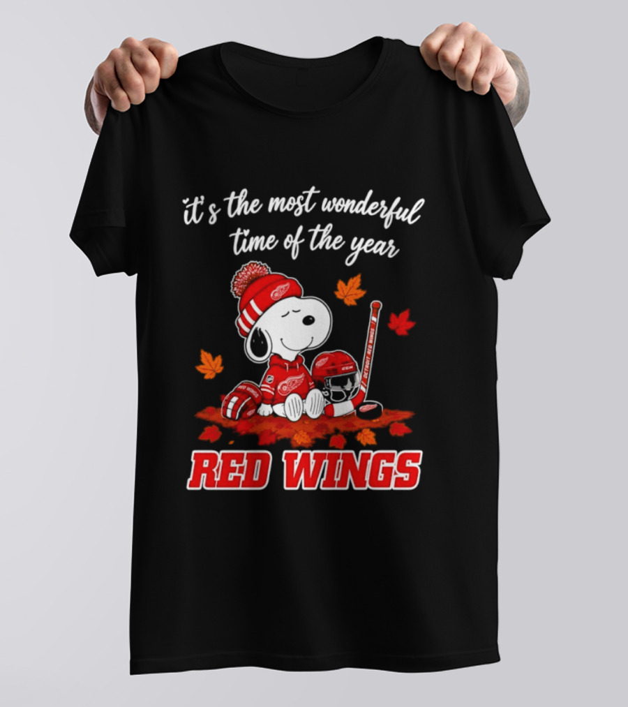 It's The Most Wonderful Time Of The Year Detroit Red Wings Snoopy Halloween 2026 T-Shirt