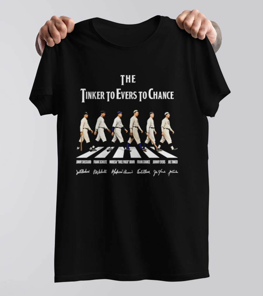 Chicago Cubs Tinker Evers Chance Abbey Road Baseball Legends Signatures T-Shirt