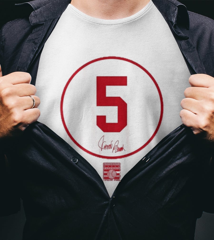 Johnny Bench Number 5 Signature Vintage Baseball T-Shirt