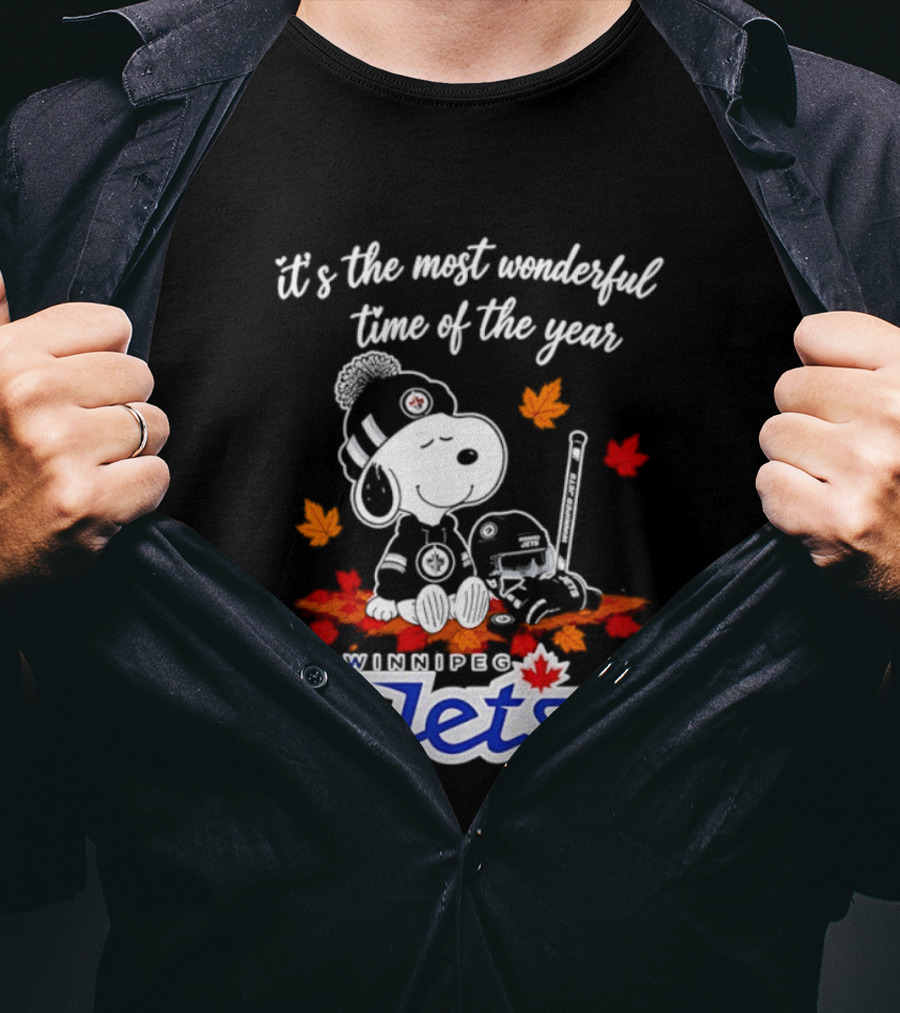 Winnipeg Jets Snoopy It's The Most Wonderful Time Of The Year 2026 T-Shirt