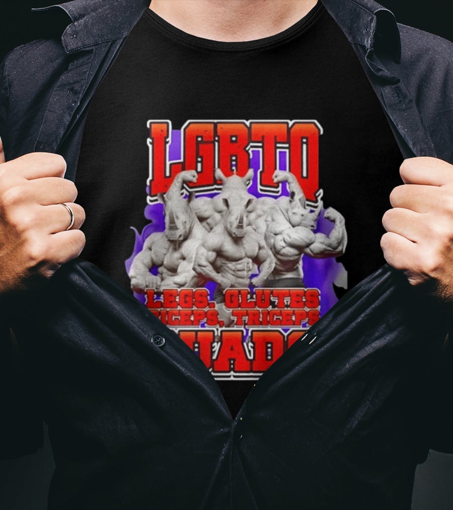 LGBTQ Rhino Legs Glutes Biceps Triceps Quads Fitness Bodybuilding T-Shirt