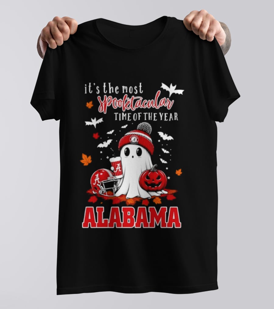 Alabama Crimson Tide Halloween Ghost It's The Most Spooktacular Time Of The Year 2026 T-Shirt