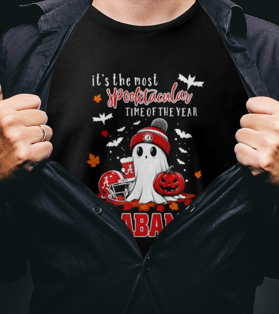 Alabama Crimson Tide Halloween Ghost It's The Most Spooktacular Time Of The Year 2026 T-Shirt