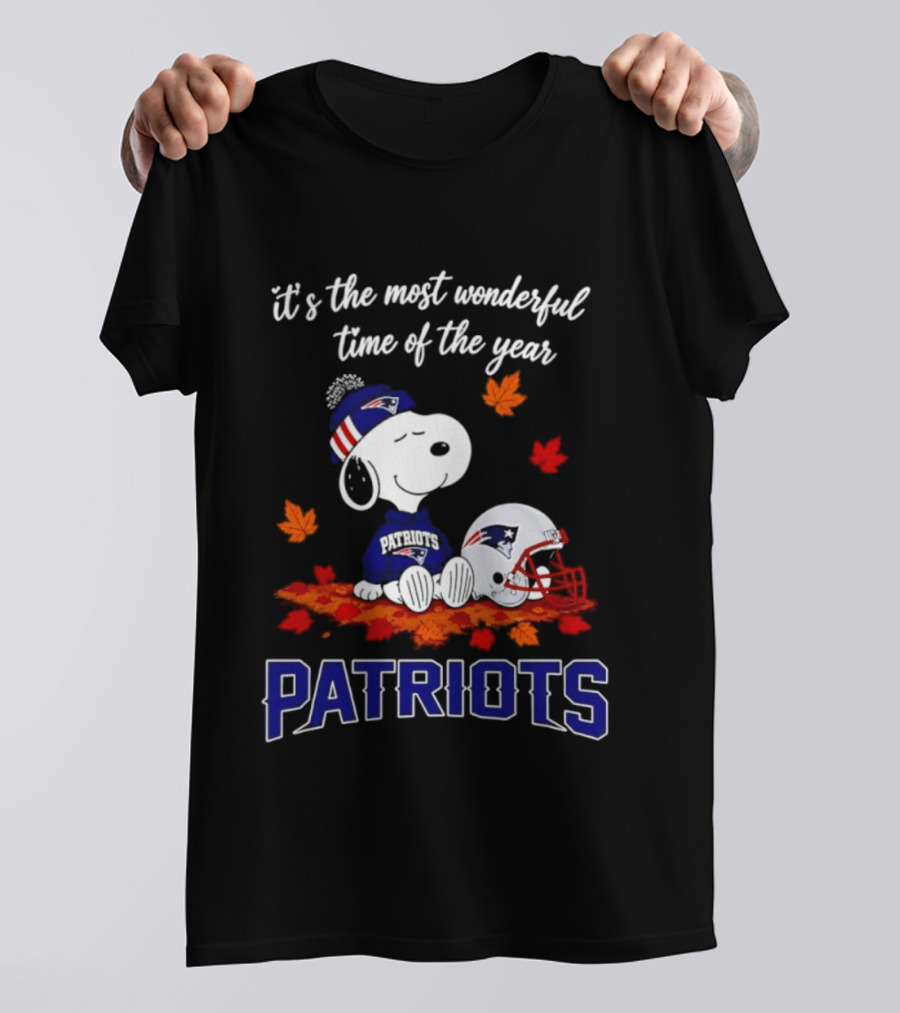 New England Patriots Snoopy Fall Halloween 2026 Most Wonderful Time Of The Year T-Shirt