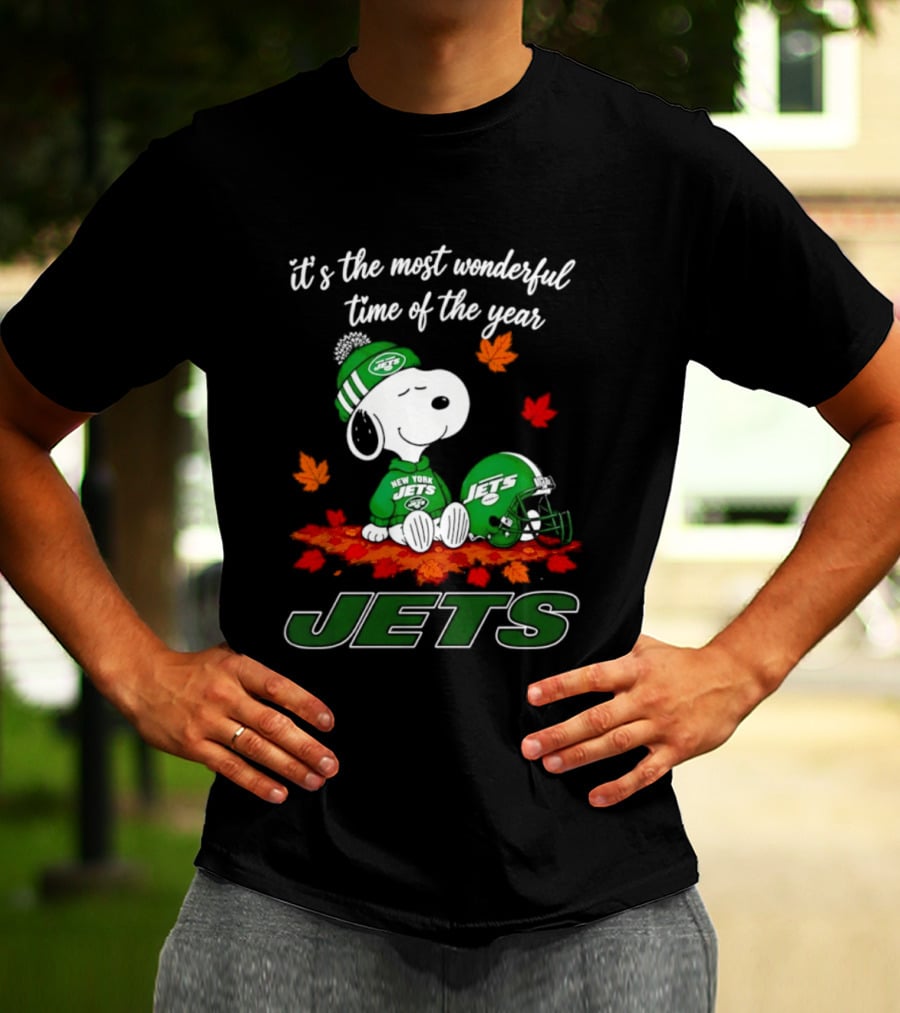 New York Jets Snoopy Fall Halloween 2026 Most Wonderful Time Of The Year T-Shirt