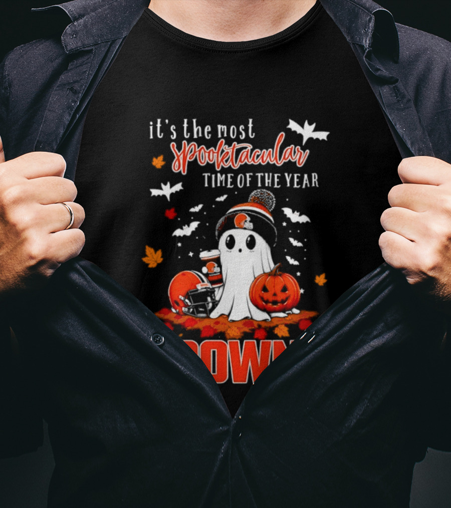 Cleveland Browns Spooktacular Halloween Ghost Time Of The Year T-Shirt