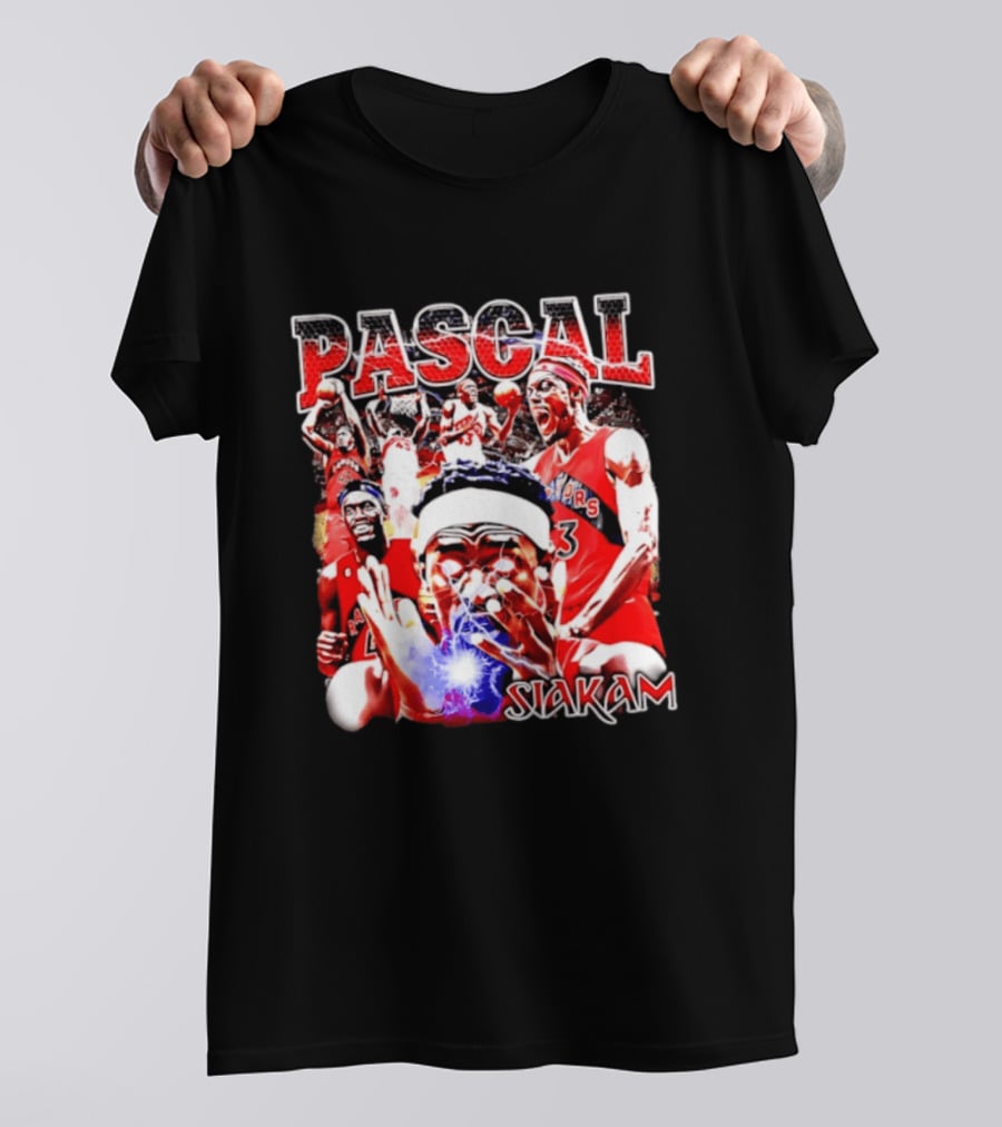 Pascal Siakam Toronto Raptors Thunder Eyes Basketball Player Action Collage T-Shirt