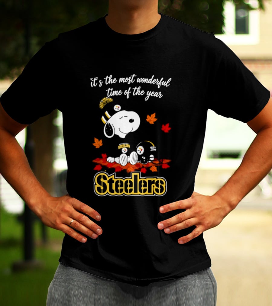 Pittsburgh Steelers Snoopy Fall Halloween 2026 It's The Most Wonderful Time Of The Year T-Shirt