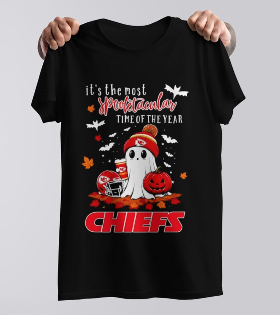 Kansas City Chiefs Halloween Ghost It's The Most Spooktacular Time Of The Year 2026 T-Shirt