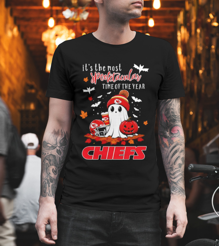 Kansas City Chiefs Halloween Ghost It's The Most Spooktacular Time Of The Year 2026 T-Shirt