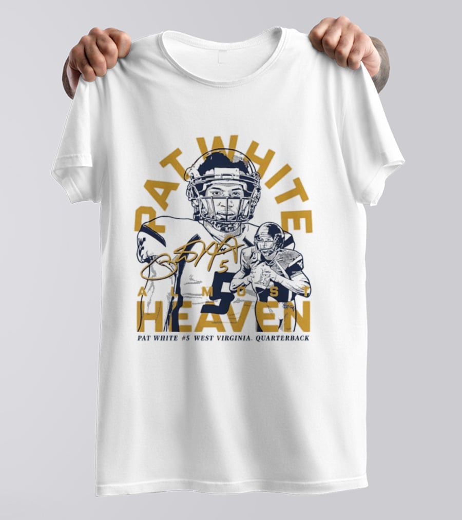 Pat White #5 Almost Heaven West Virginia Quarterback T-Shirt