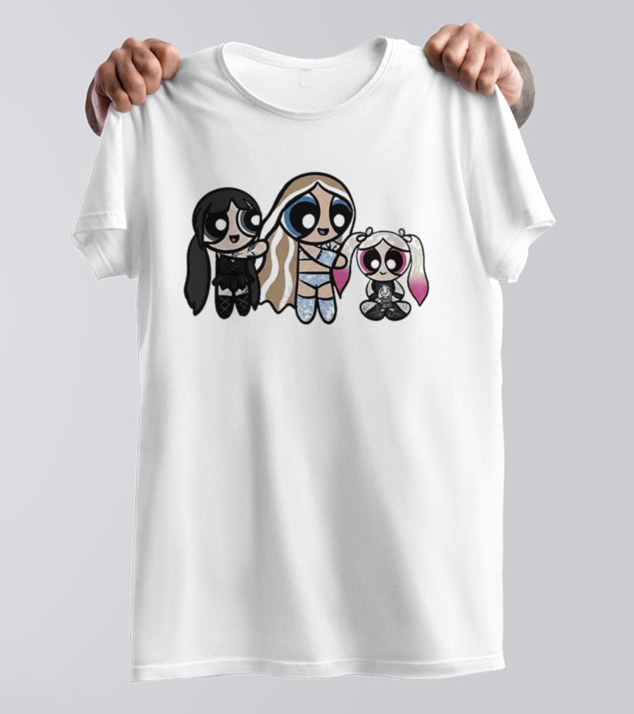 Powerpuff Charlexley Trio In Unique Cartoon T-Shirt