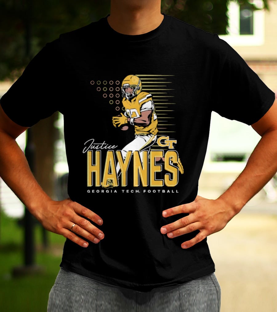 Justice Haynes Georgia Tech Yellow Jackets Football GT T-Shirt