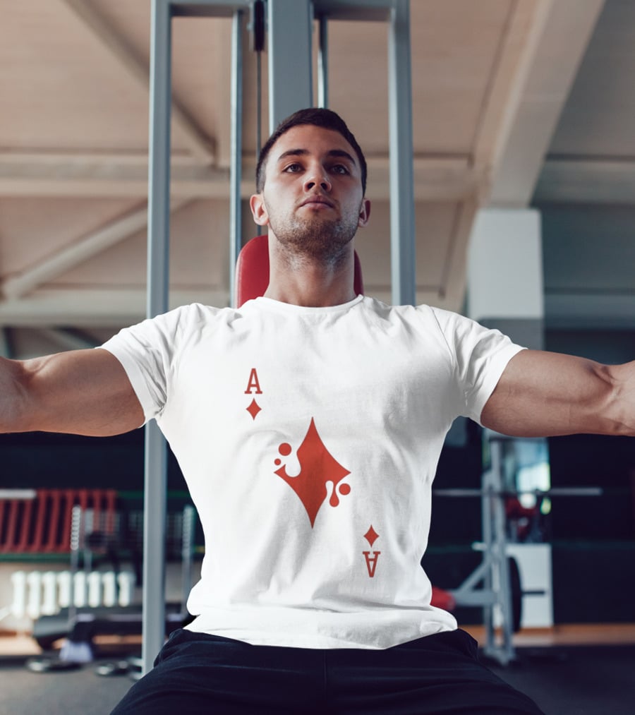Ace Of Diamonds Playing Card Red Stylized T-Shirt