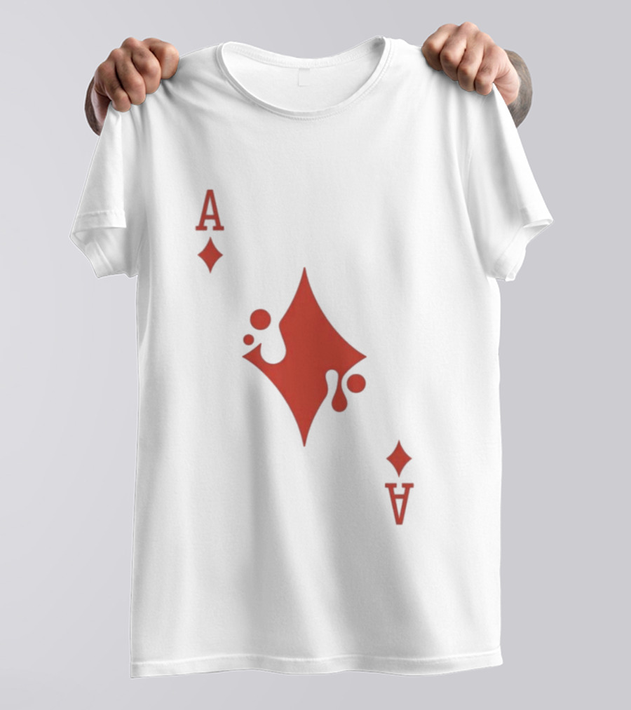 Ace Of Diamonds Playing Card Red Stylized T-Shirt