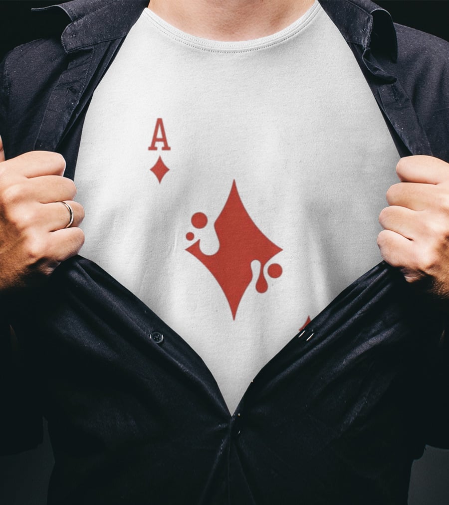 Ace Of Diamonds Playing Card Red Stylized T-Shirt