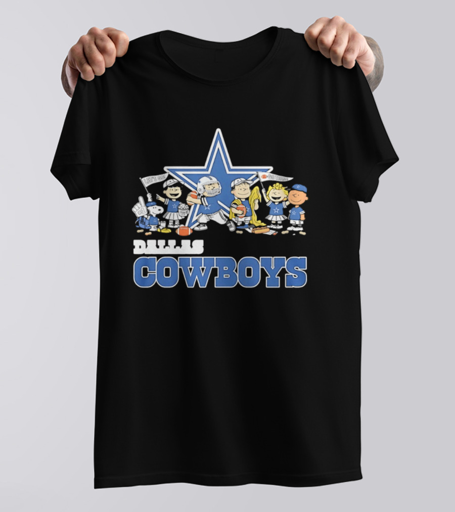 Dallas Cowboys Peanuts Characters Team Collaboration T-Shirt
