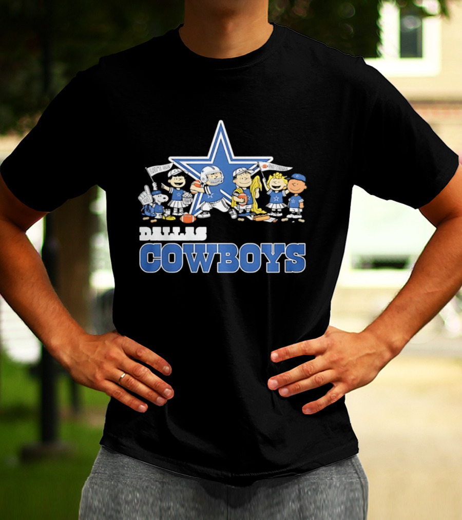 Dallas Cowboys Peanuts Characters Team Collaboration T-Shirt
