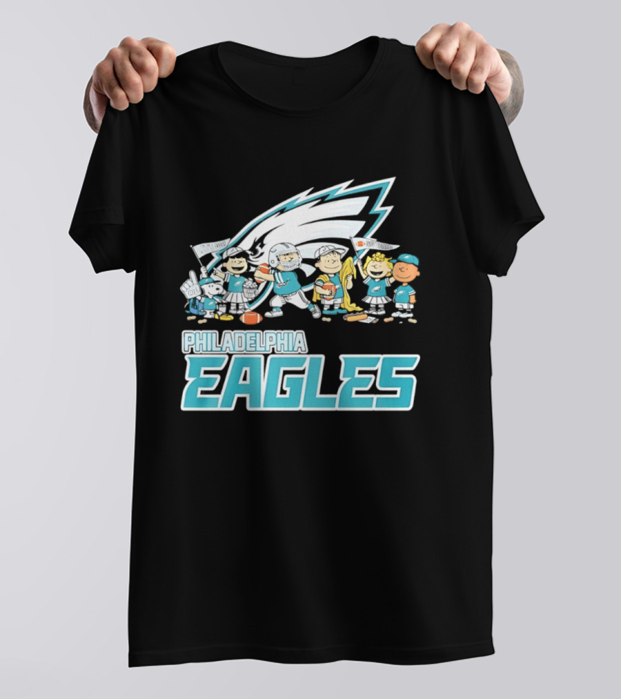 Peanuts Philadelphia Eagles Characters NFL Collaboration T-Shirt