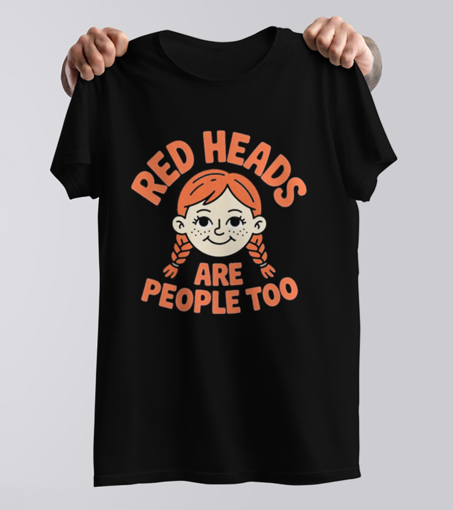Red Heads Are People Too Cartoon Character With Braided Hair T-Shirt