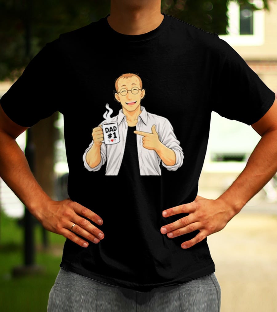Shou Tucker Dad #1 Anime Character Holding A Cup T-Shirt