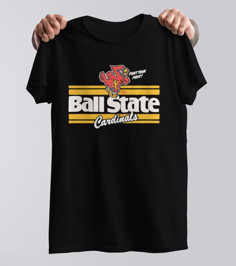 Ball State Cardinals Fight Team Fight Retro Logo Vintage Look T-Shirt