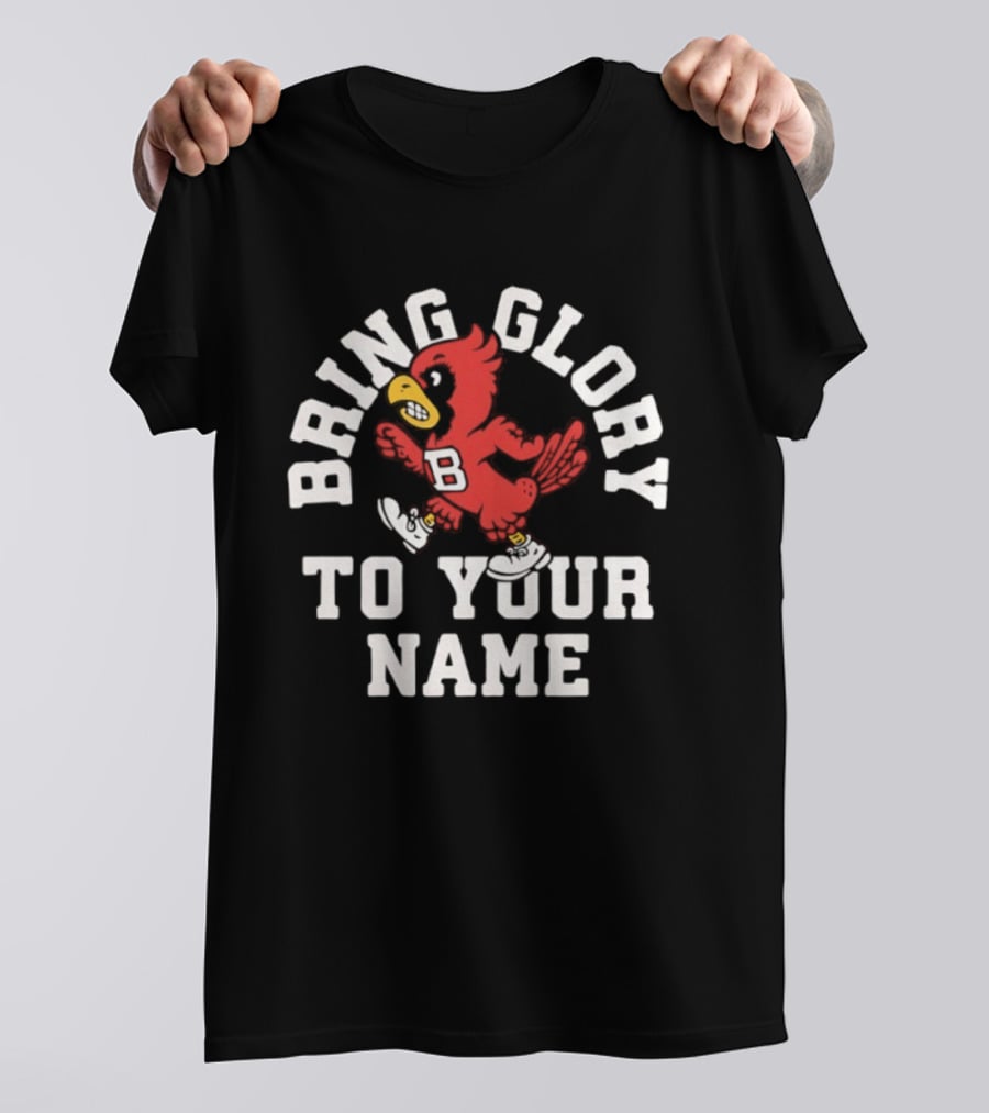 Ball State Cardinals Bring Glory Fight Song Mascot B Recognition T-Shirt