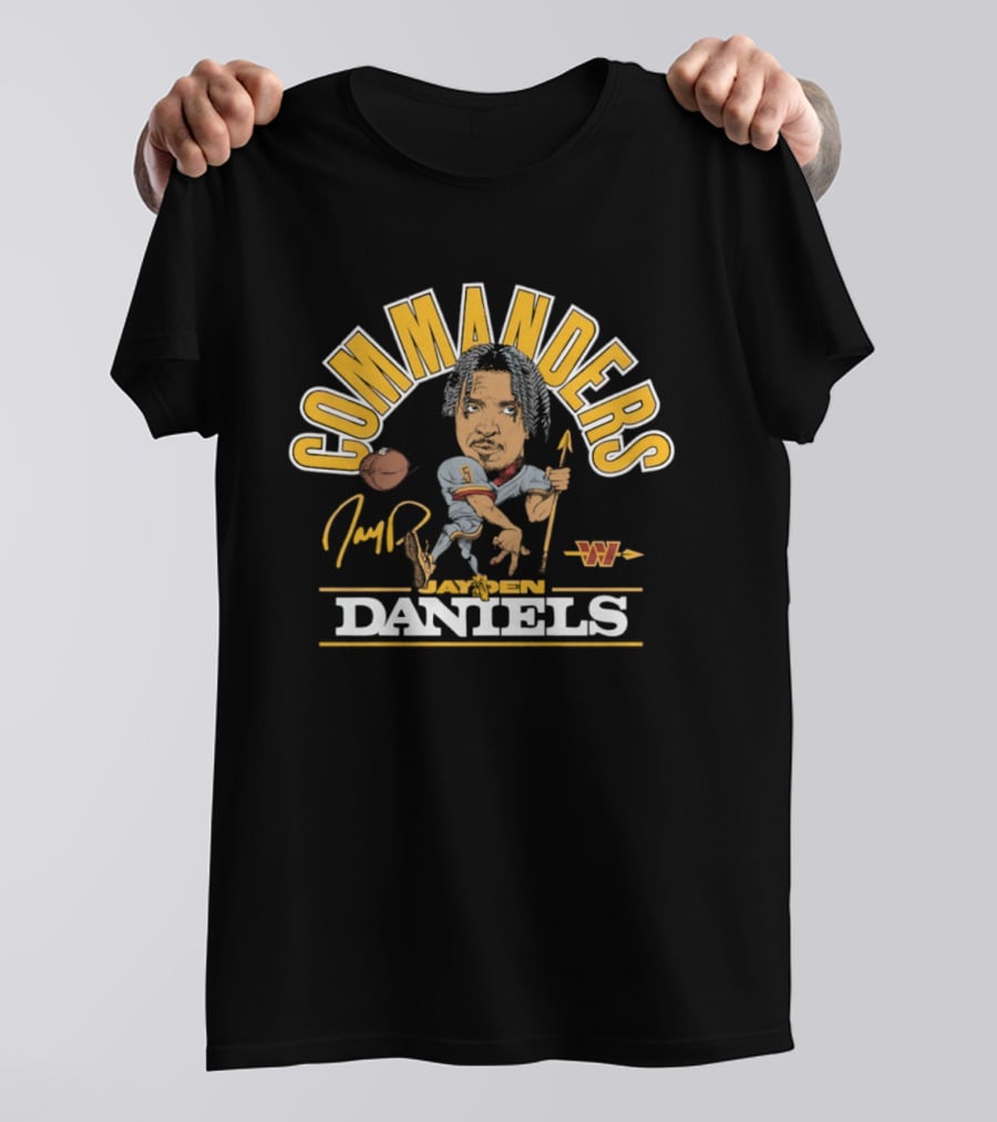 Washington Commanders Football Jayden Daniels Caricature T-Shirt