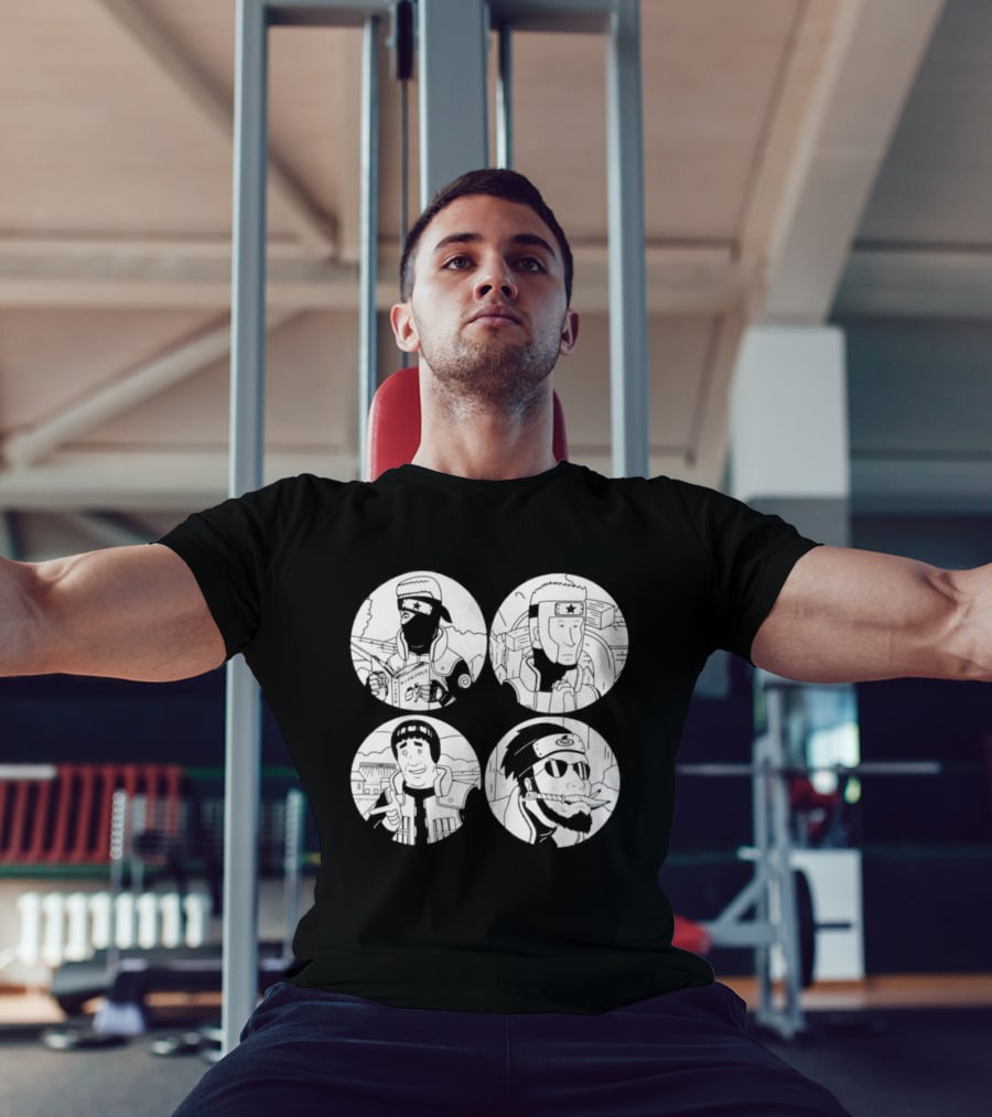 King Of The Hill Naruto Four Face Circles T-Shirt