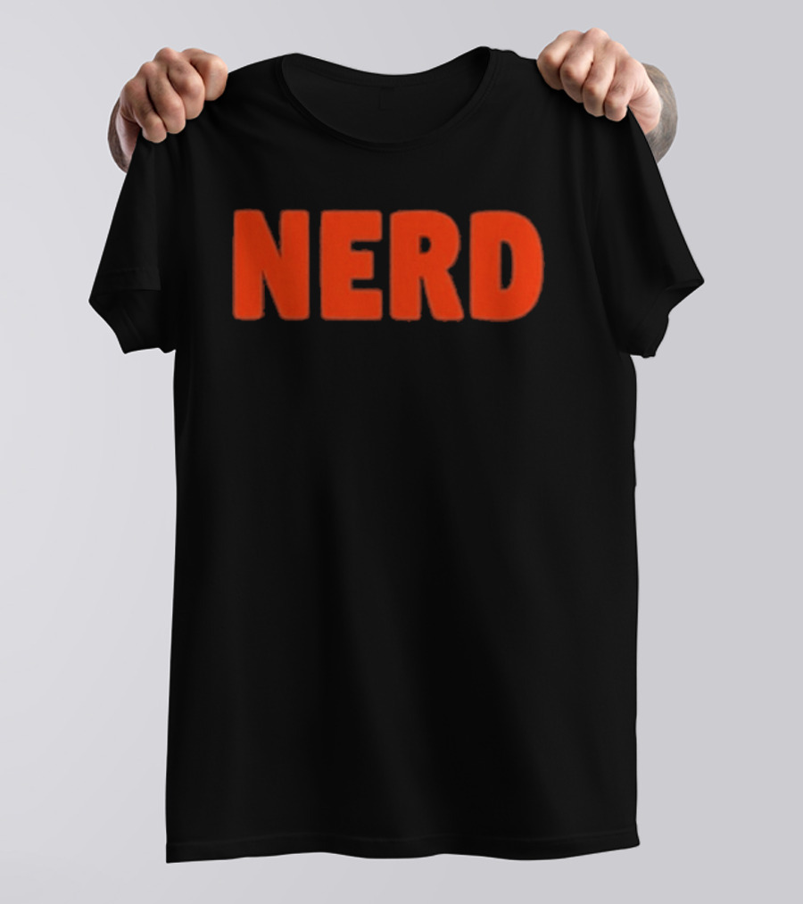 Nerd Bold Statement Novelty Lettering T-Shirt