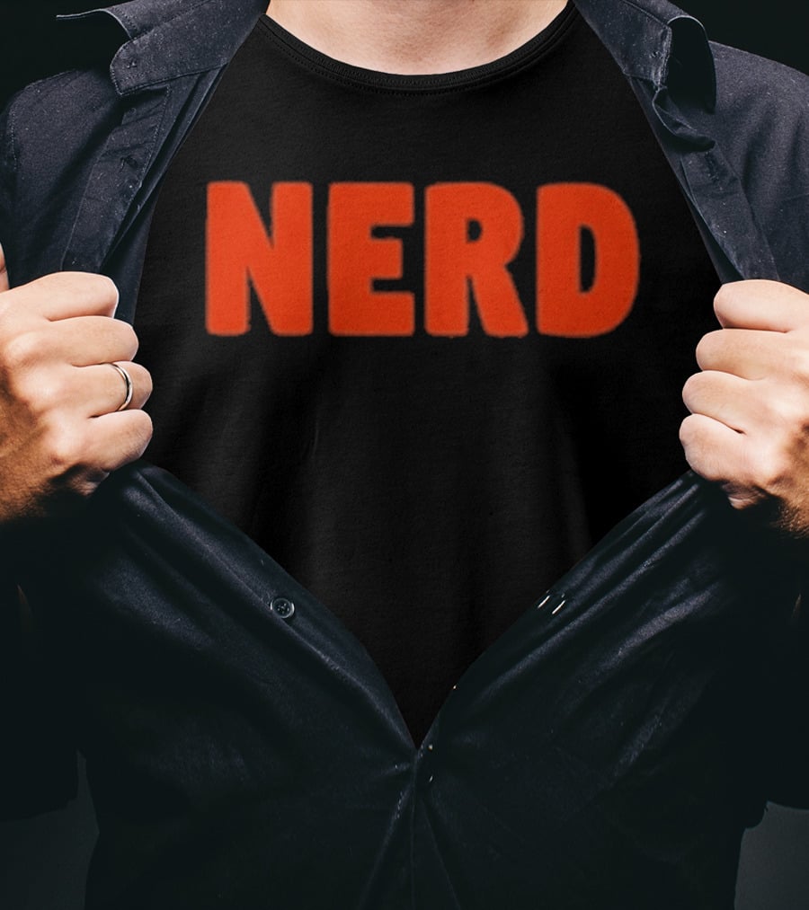 Nerd Bold Statement Novelty Lettering T-Shirt
