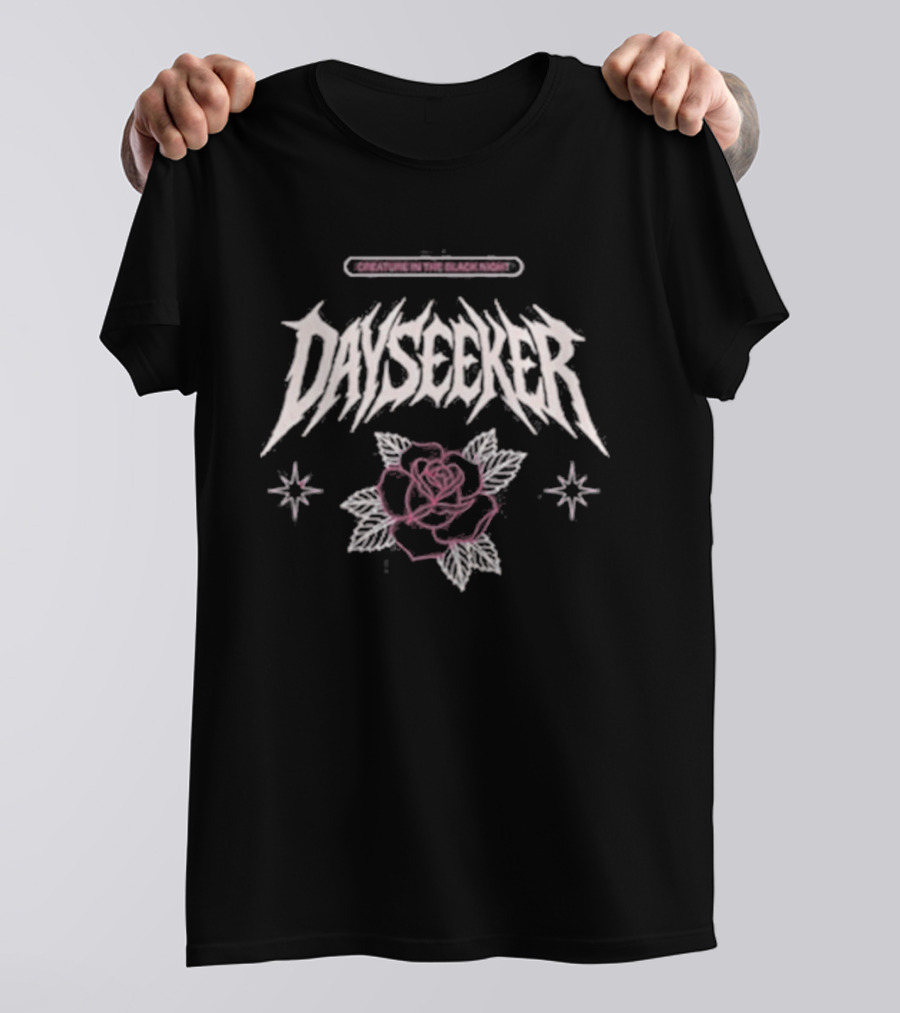 Dayseeker Creature In The Black Night Rose And Stars T-Shirt