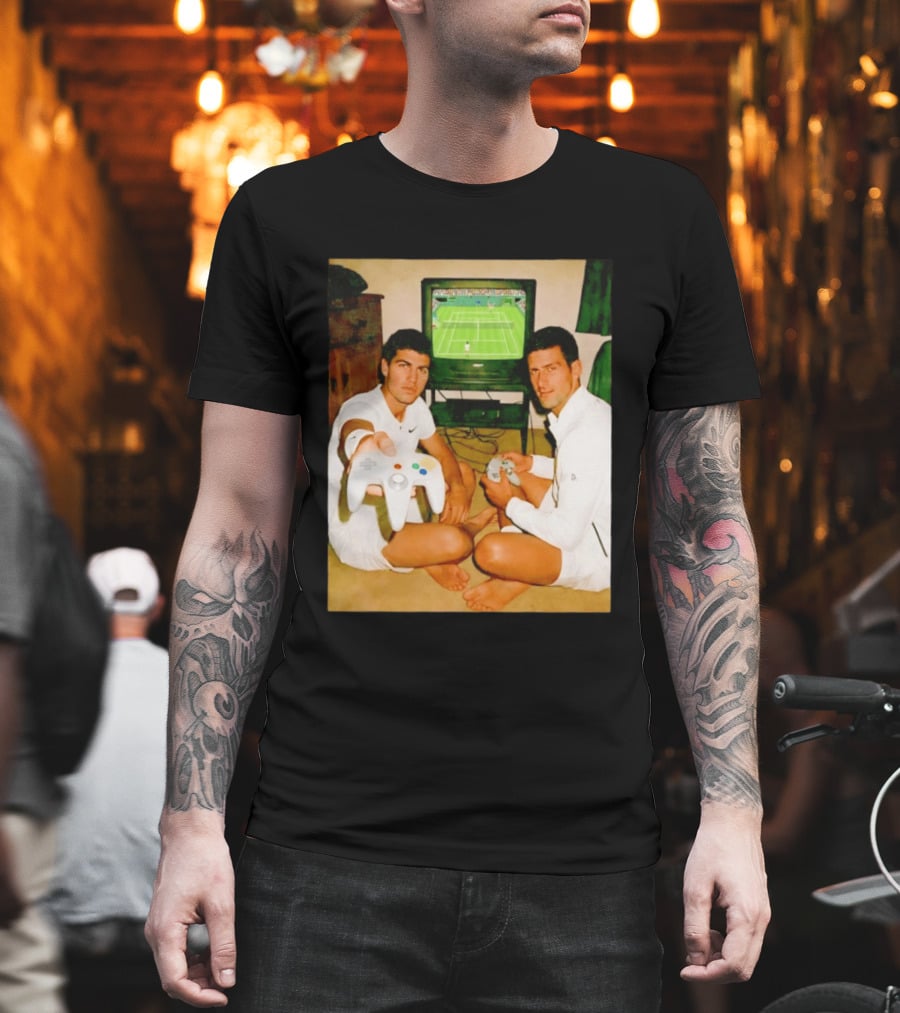 Novak Djokovic Carlos Alcaraz Gaming Showdown T-Shirt