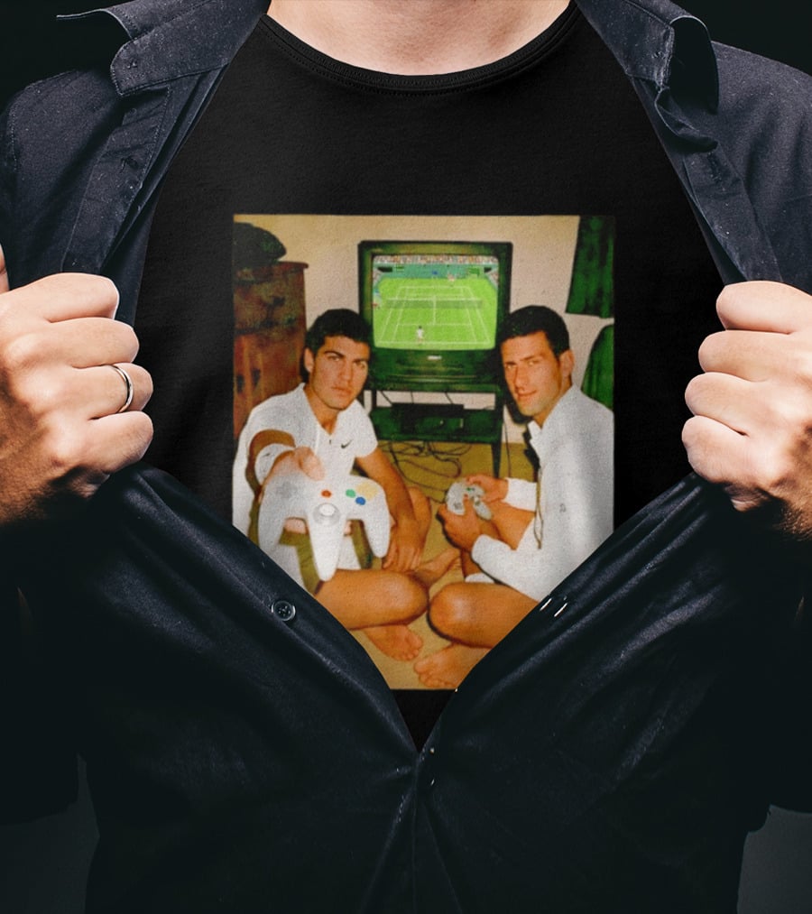 Novak Djokovic Carlos Alcaraz Gaming Showdown T-Shirt