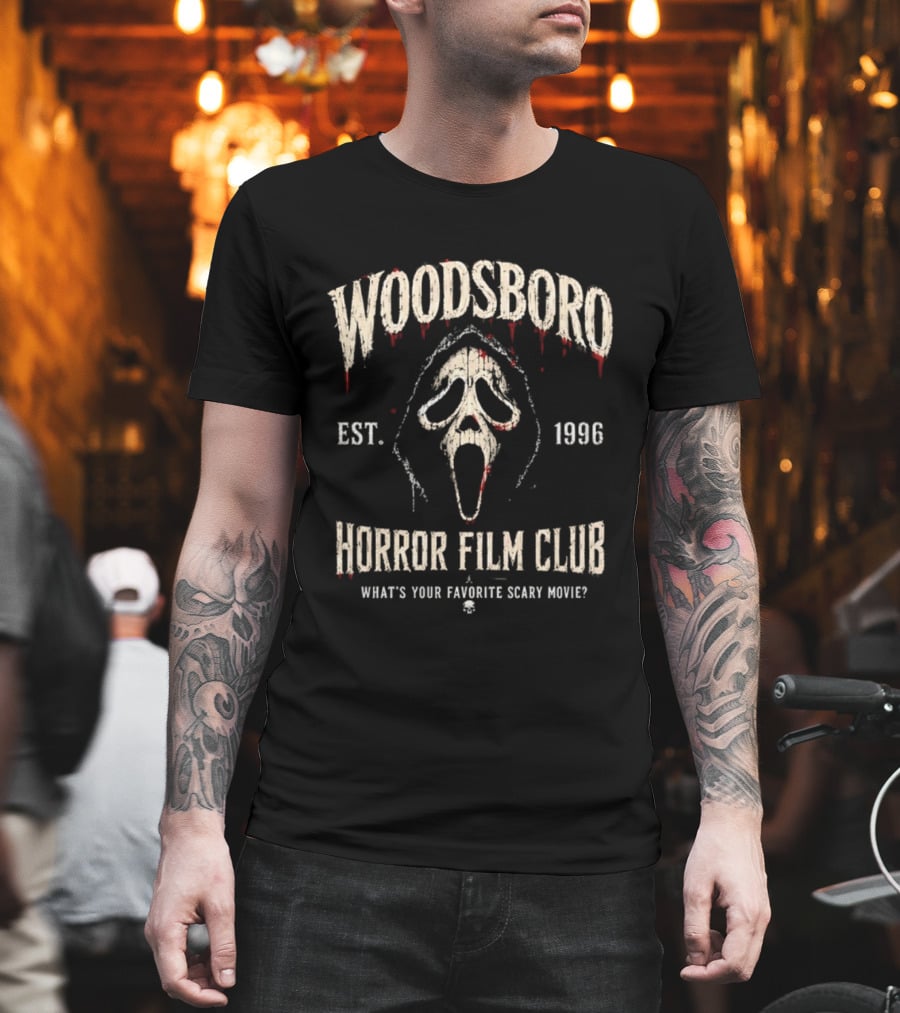 Ghostface Woodsboro Est 1996 Horror Film Club What's Your Favorite Scary Movie T-Shirt