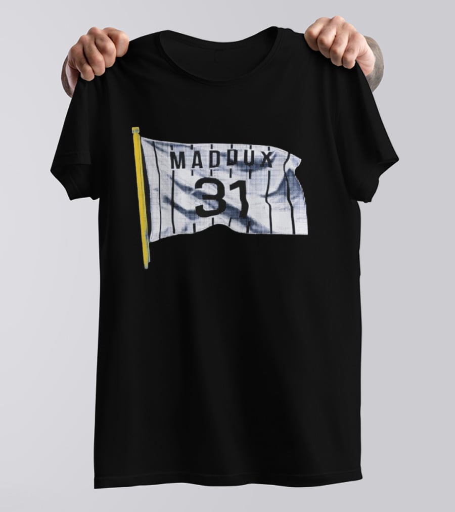 Greg Maddux 31 Chicago Cubs Flag National Baseball Hall Of Fame T-Shirt