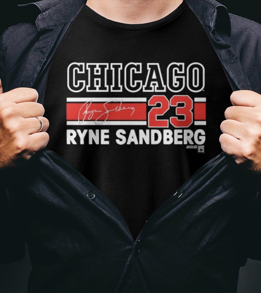 Chicago 23 Ryne Sandberg Signature Number T-Shirt