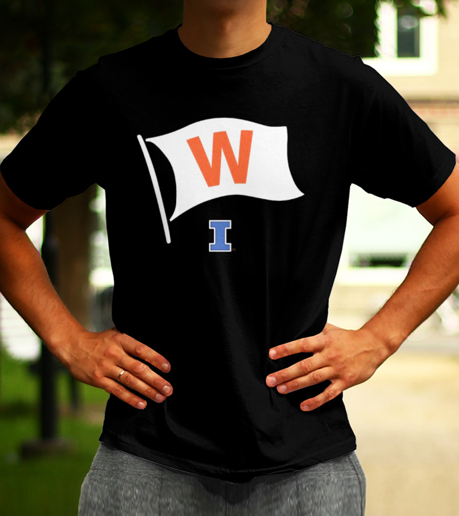 Illinois Fighting Illini Football Fly The W Flag Waving Victory T-Shirt
